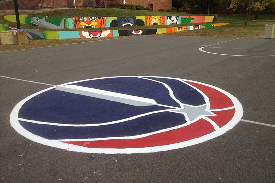How To Paint A Basketball Court Kaboom, How To Paint Outdoor Basketball Court Lines