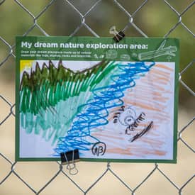 A drawing of a nature playspace in markers