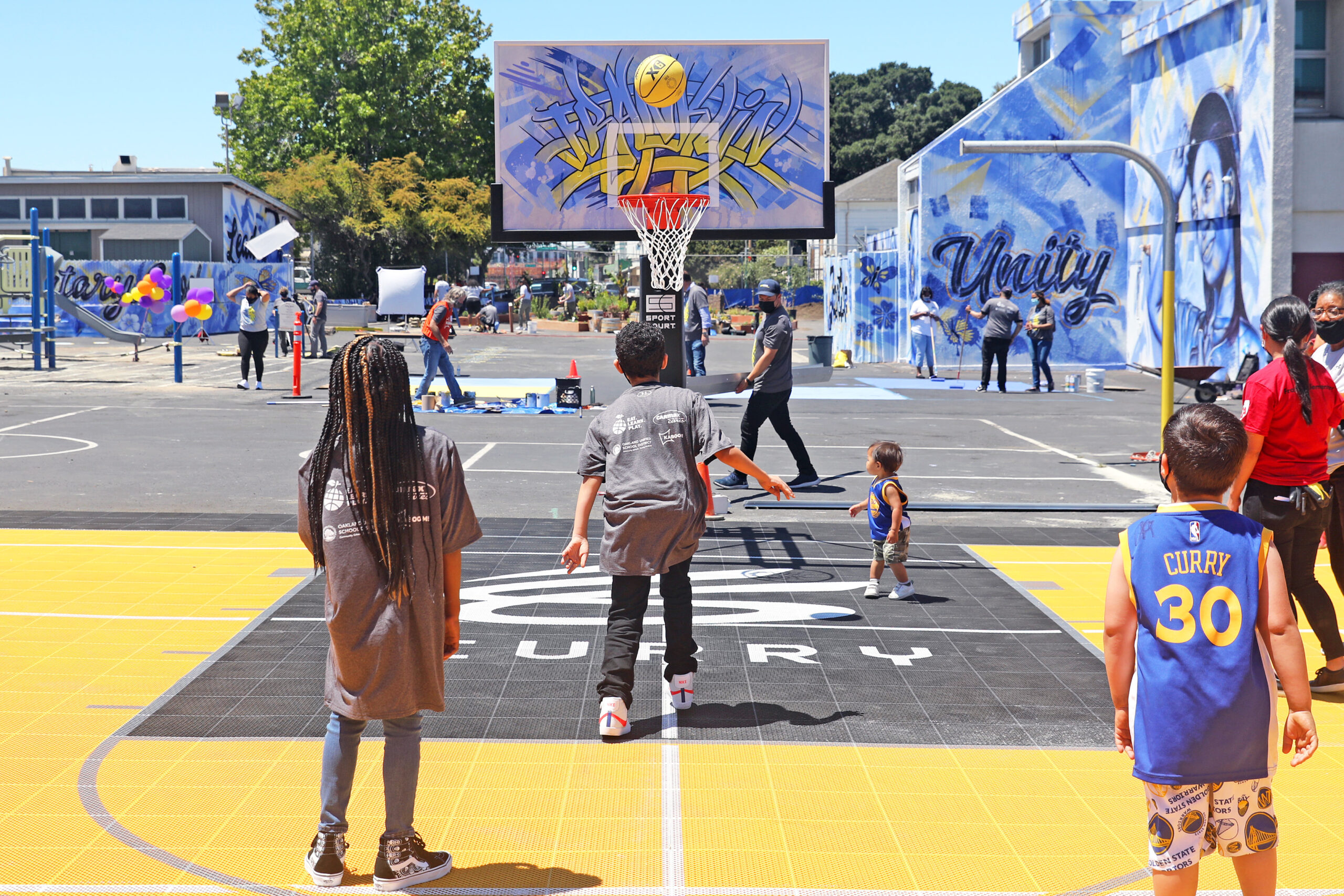 Stephen And Ayesha Curry's Eat. Learn. Play., Along With Partners KABOOM!, The CarMax Foundation, And Oakland Unified School District, Unveiled An Amazing New Playground, Multi-Sport Court, And Garden At Franklin Elementary School On Saturday, June 12